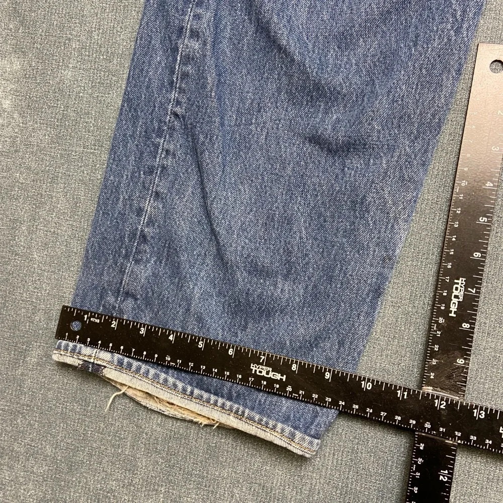 Levi's 501 Jeans Mens 44x34 Blue Denim Cotton Straight Leg Light Wash Zip Fly